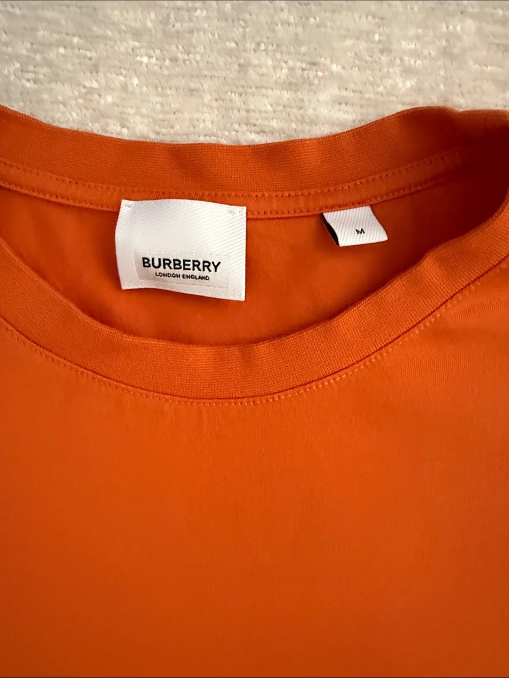 Burberry Orange Short Sleeve Logo Tee